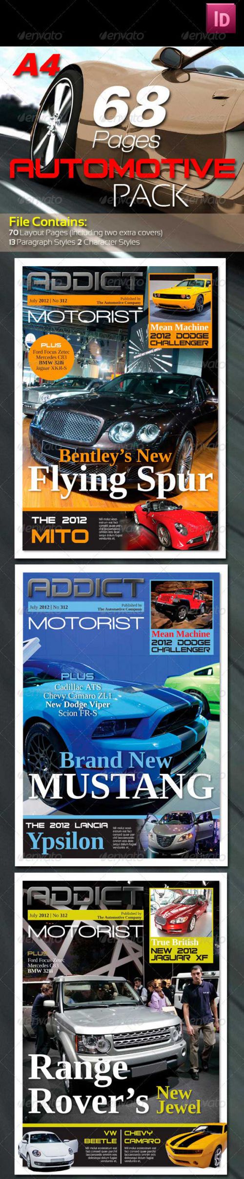 دانلود ۳ طرح ایندیزاین مجله ماشین  Automotive Magazine